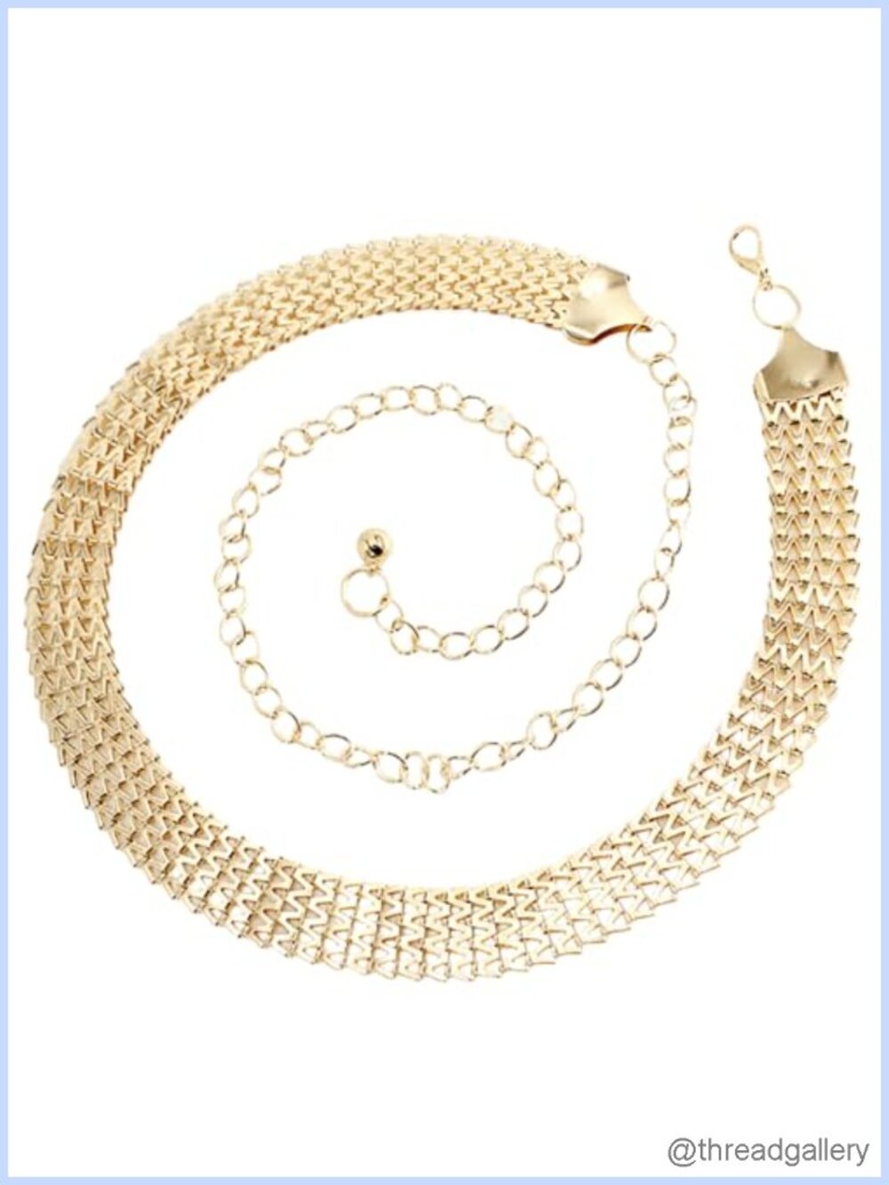 Sparkly Gold Chain Belt 1in Wide Glitter Waist Belt Wedding Dress Formal